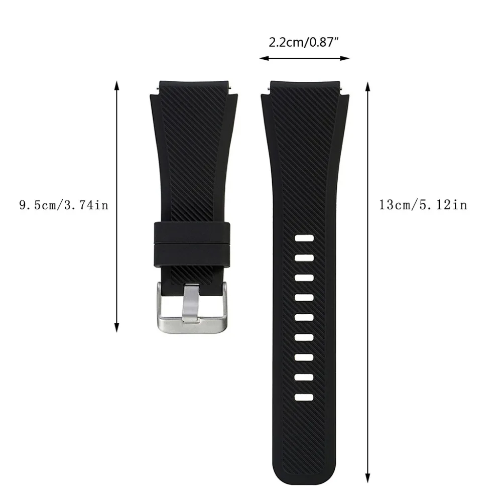Силиконовый браслет ремешок для часов для samsung gear S3 Frontier классический Размер L для мужских часов