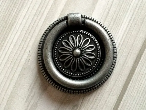 

2.1" Large Dresser Knob Drawer Knobs Pulls Handles Antique Silver Black Kitchen Cabinet Pulls Handle Retro Furniture