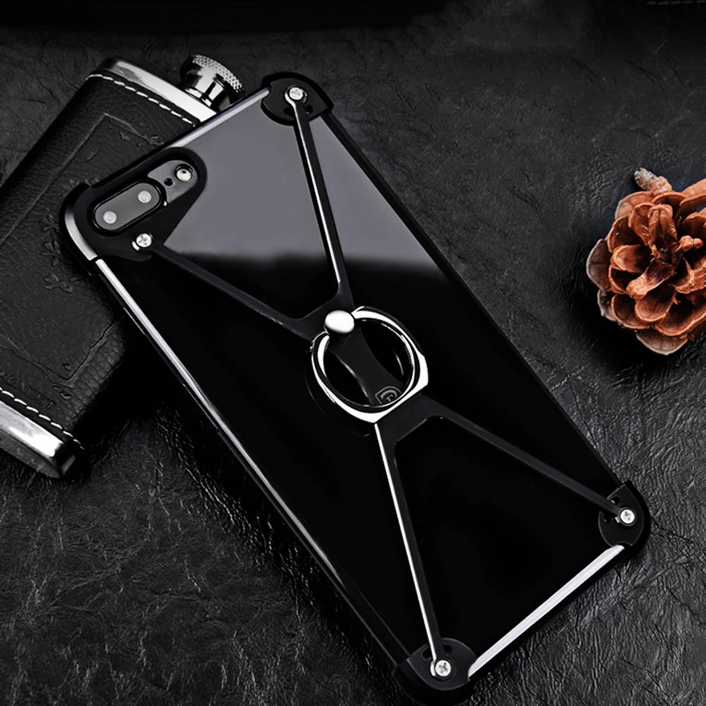 Горячая металлический каркас телефона защитный чехол с кольцом для iPhone 7/8/7 Plus/8 Plus