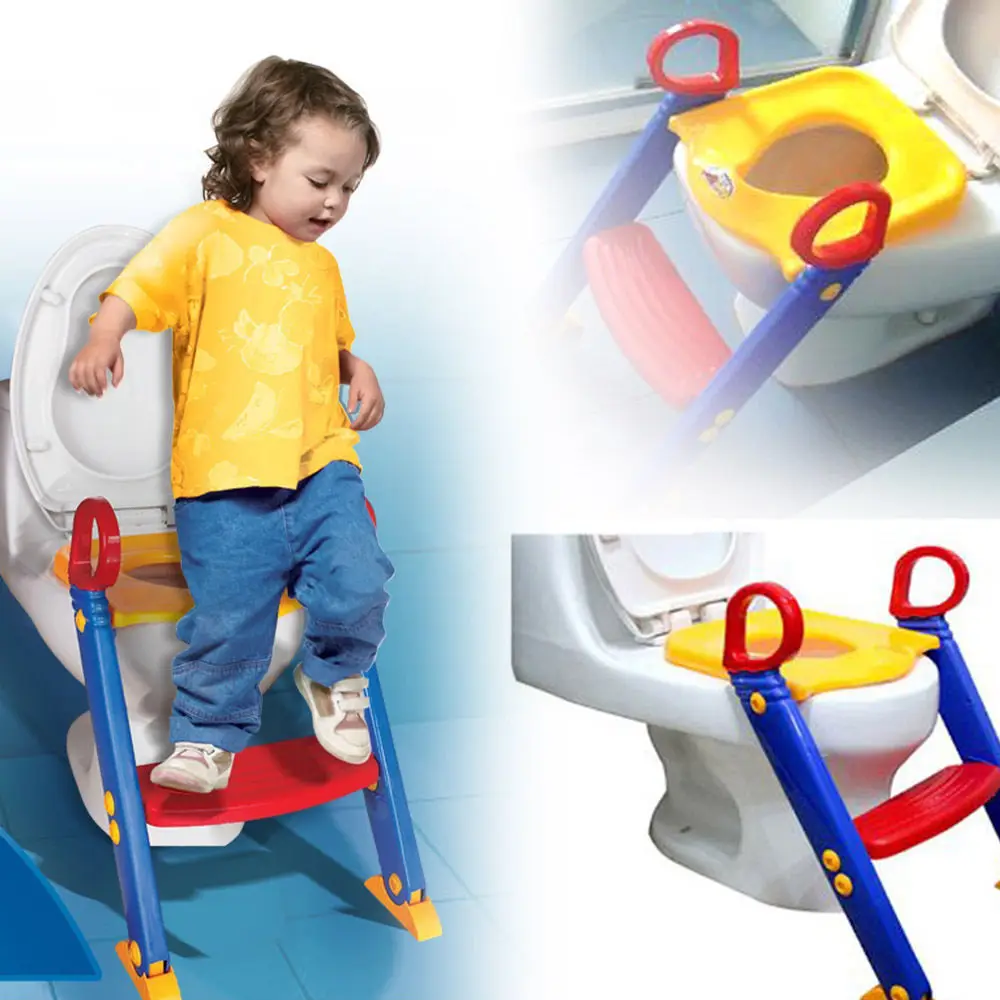 Toilet Kids Ladder Baby Toddler Training Toilet Step Potty Seat Non