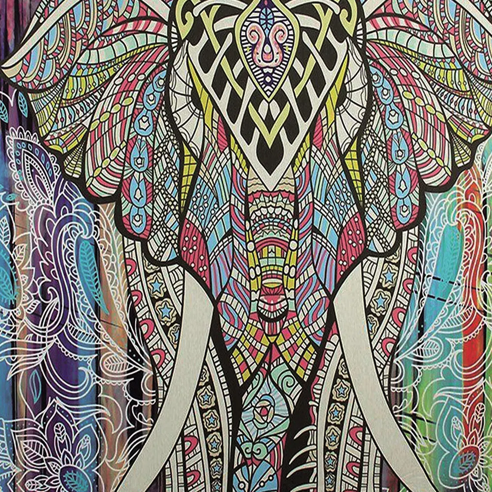 Miracille الهندي الملونة الفيل المطبوعة للماء البوليستر دش الستار المرجانية المخملية المضادة للانزلاق طقم مشايات حمام يمتص الماء مضاد للبكتريا ...