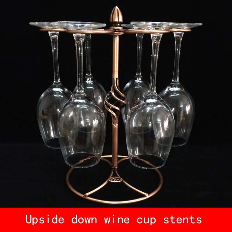 

creative design 6 piece wine cup stents not fade bronze color metal bracket