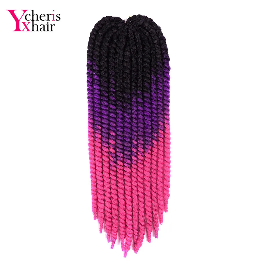 YXCHERISHAIR Гавана Mambo твист вязаный крючком коса волос 1-9 шт./упак. 120 г 22 "Длинные Kanekalon Ombre синтетические волосы наращивания 20 цветов