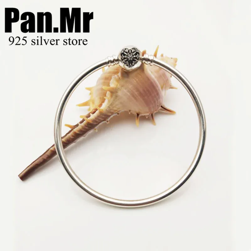

New S925 sterling silver charm bracelet charm rose pandoraa bracelet bangles smooth bangles ladies jewelry DIY Berloque