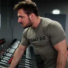 Спортивная рубашка для бега Хлопковая мужская с коротким рукавом спортивная футболка майка для бодибилдинга и фитнеса мужские обтягивающие колготки фитнес футболка Топы