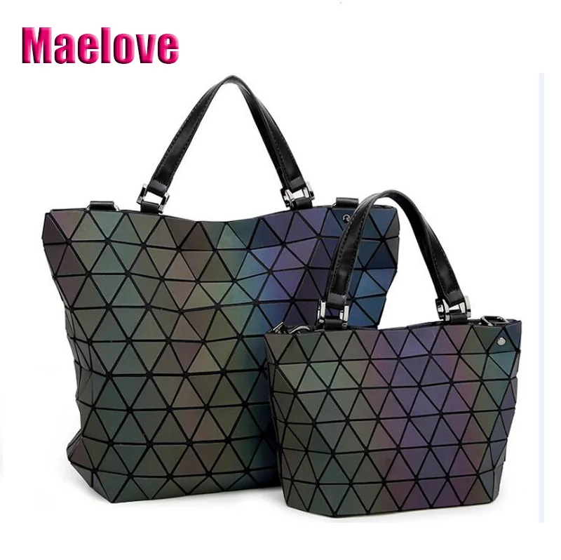 Maelove Luminous bags Women Geometry lattic Sequins Mirror Saser Plain Folding Bags Casual Tote bag Hologram Free Shipping Maelove Luminous bags Women Geometry lattic Sequins Mirror Saser Plain Folding Bags Casual Tote bag Hologram Free Shipping