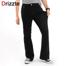Drizzte Men’s Slim Bootcut Stretch Jeans Classic Black Denim Flare Jeans Boot Cut Plus Size 35 36 38 40 42 44 46 for Mens’ Jeans