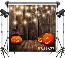 Полиэфирная и виниловая лампа в виде тыквы на Хэллоуин деревянная доска светодиодный светящийся фон для фотостудии