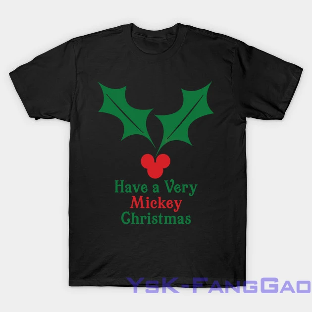 

Summer Have A Very Mickey Christmas men T-Shirt women cotton t shirt Short Sleeve funny printed tshirts