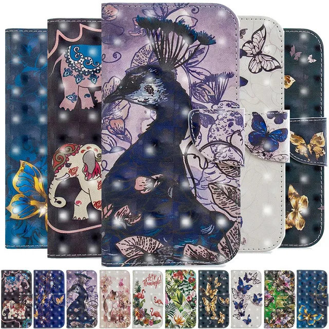 

3D effect Butterfly PU Leather Wallet Flip Case for Huawei Mate 20 Lite P20 Y5 Prime Y6 Y7 2018 Honor 7A 7C 7S Cover Fundas