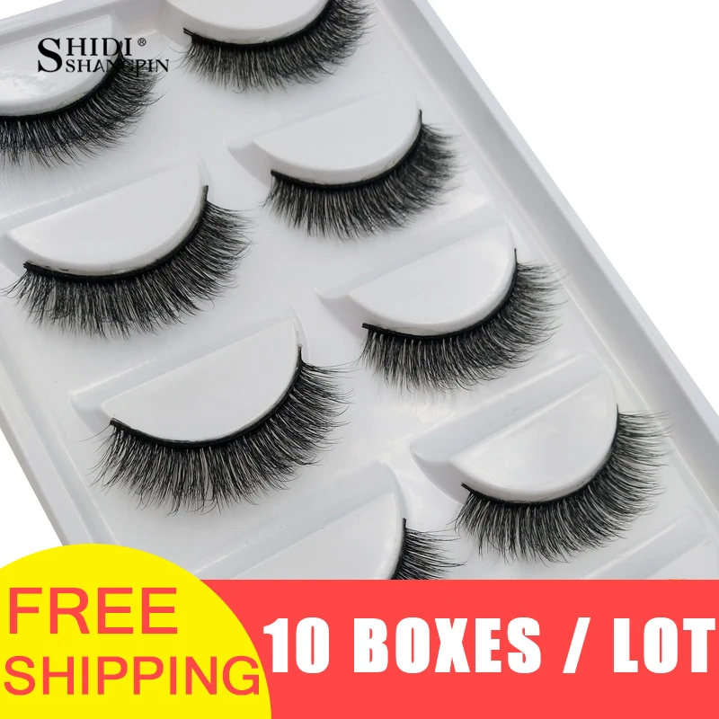 

LANJINGLIN 10 boxes / lot mink eyelashes natural long false eyelashes 100% handmade soft 3d mink lashes makeup faux cils G803
