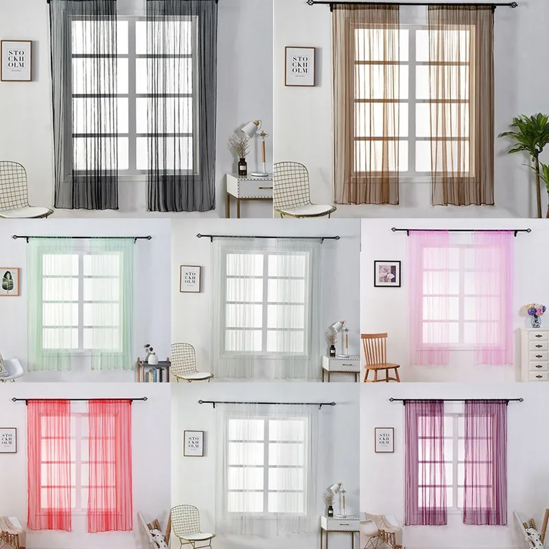 

1pc 1x1.5m Europe Modern Rope Curtains Tulle Curtains Sheer For Living Room Bedroom Kitchen Treatments Voile Curtain