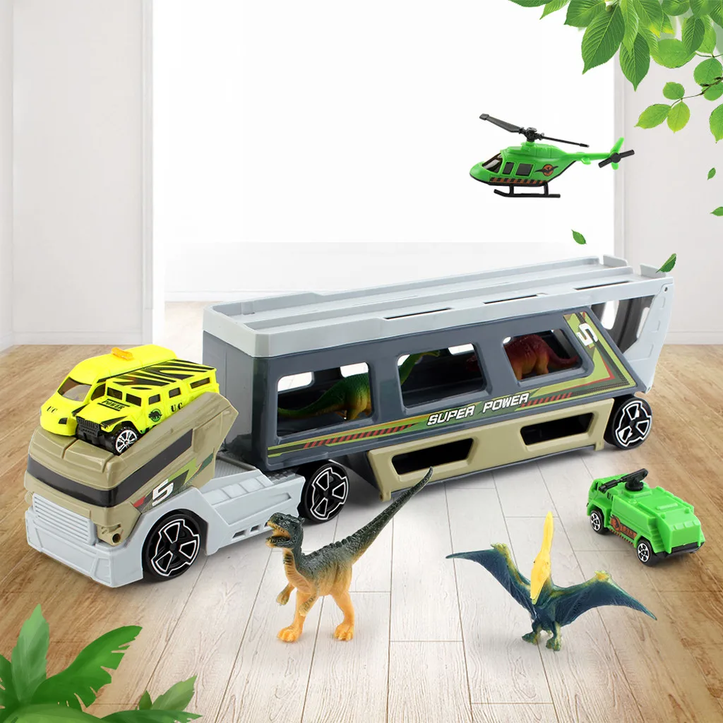 Детские игрушки 1 комплект динозавр транспорт автомобиль трактор прицеп динозавр Перевозчик ствол игрушка костюм для детей