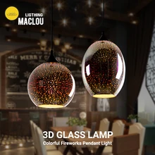 Modern Pendant Light 3D Colorful E27 LED Glass Lamp Hanging Light Fixtures Dining Room Kitchen Light Restaurant Indoor Lighting Modern Pendant Light 3D Colorful E27 LED Glass Lamp Hanging Light Fixtures Dining Room Kitchen Light Restaurant Indoor Lighting