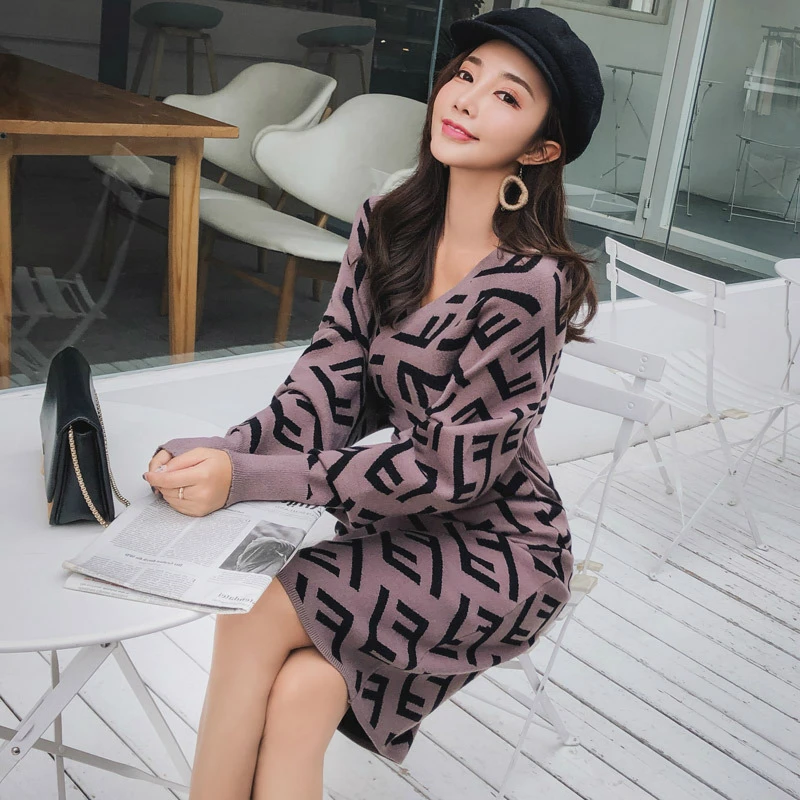 S-XL Plus Size Affordable Luxury Knitted Dress Women High Quality Casual Sweater Dress Winter Autumn Lady Bodycon Dress Elegant