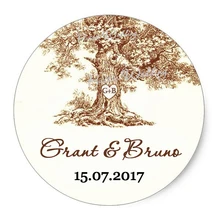 Персонализированные круглые наклейки s-The Tree свадебные коллекции классические пользовательские круглые наклейки, этикетки, Индивидуальные Имя и дата