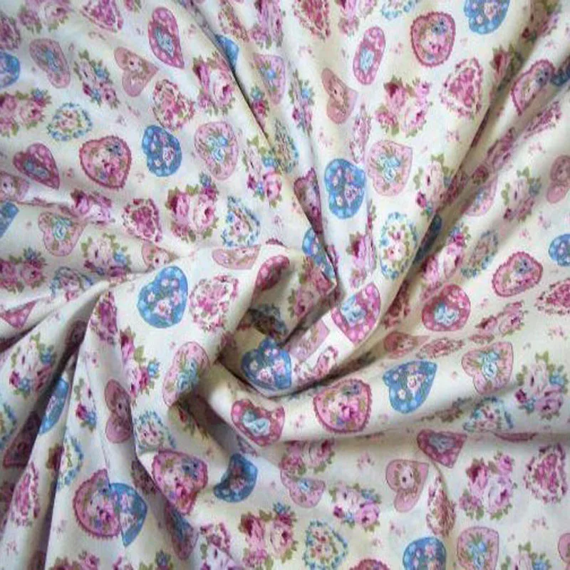 So Pretty, 4 цвета, цветочный принт, сердечки, хлопок, поплин, ткань для квилтинга, детское постельное тильда, Лоскутная Ткань для шитья