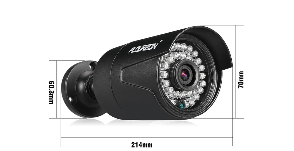 FLOUREON 1080P 2.0MP 3000TVL PAL Водонепроницаемая наружная CCTV DVR камера безопасности камера ночного видения