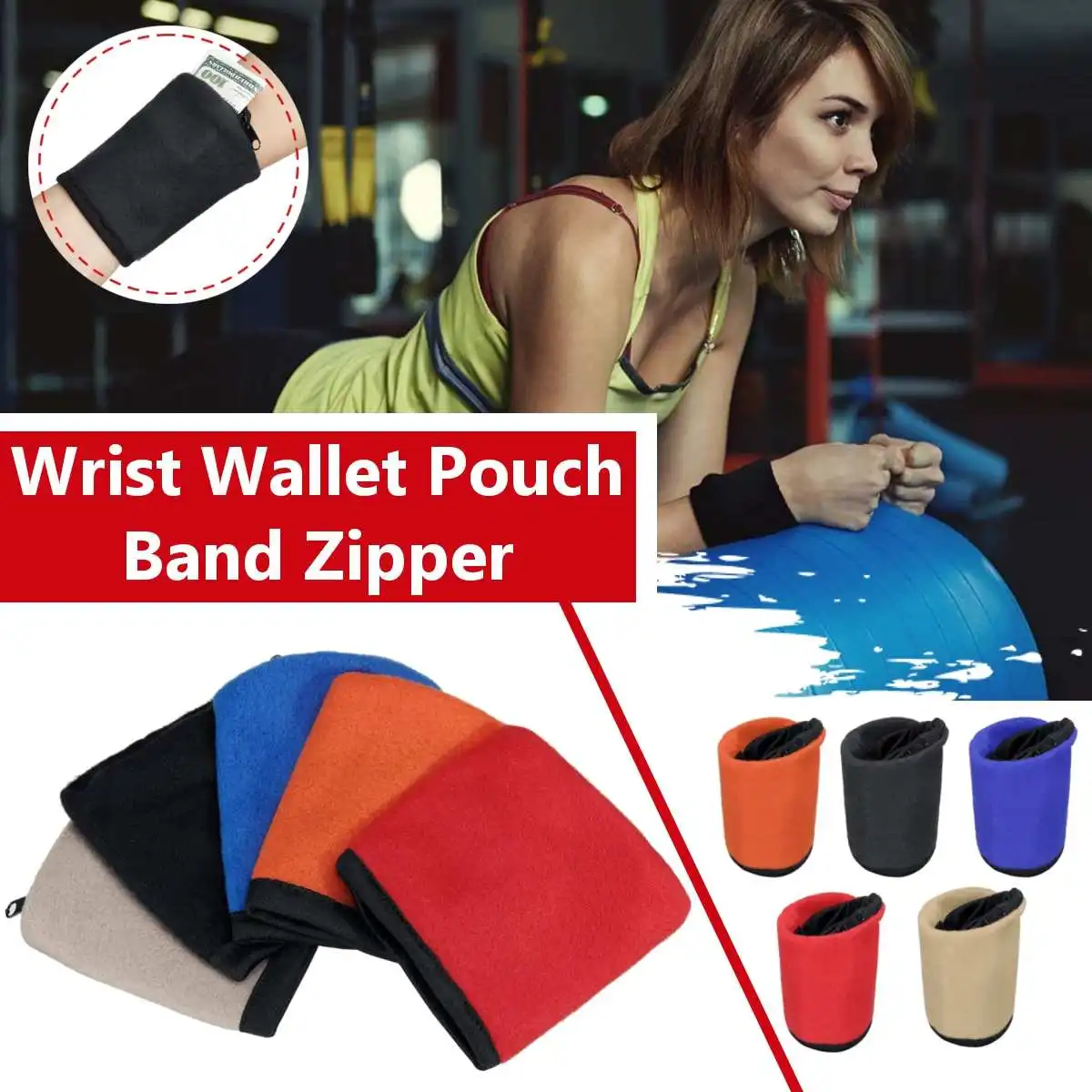 Fashion New Men Women Wrist Wallet Pouch Band Zipper Running Travel Gym Cycling Safe Coin Purse Change Sport Bag Male