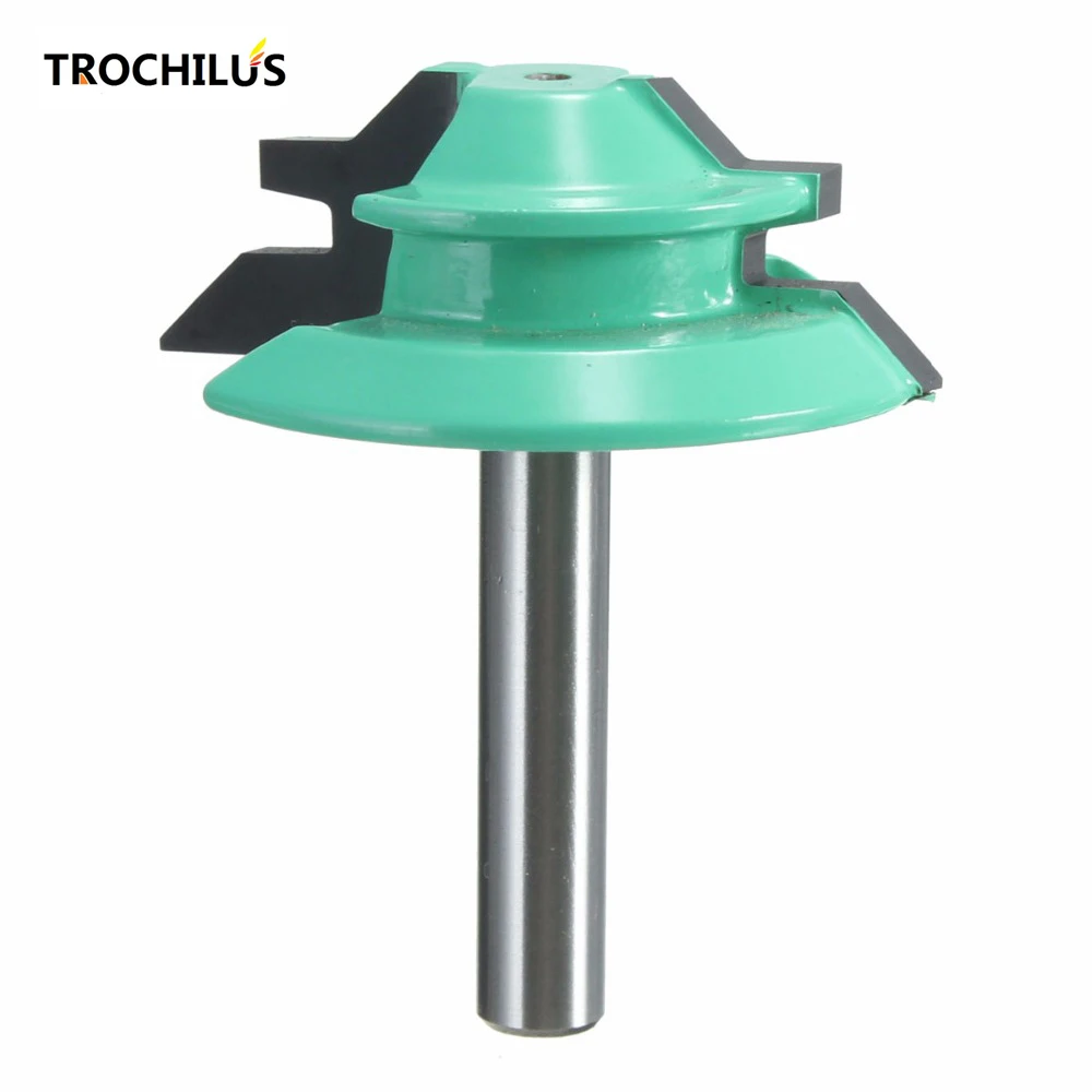 Carbide 1/4 Inch 45 Degree Green end mill Wood Cutter Lock Miter cnc