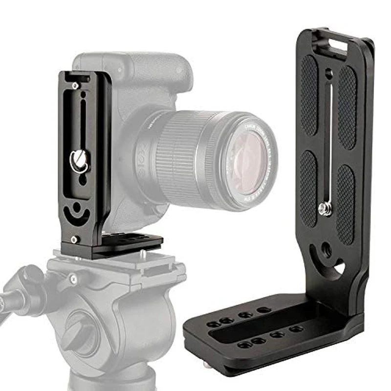 

Universal Camera L Bracket Quick Release L Plate 1/4" Screw Vertical Video Shooting Compatible with DSLR Tripod Head