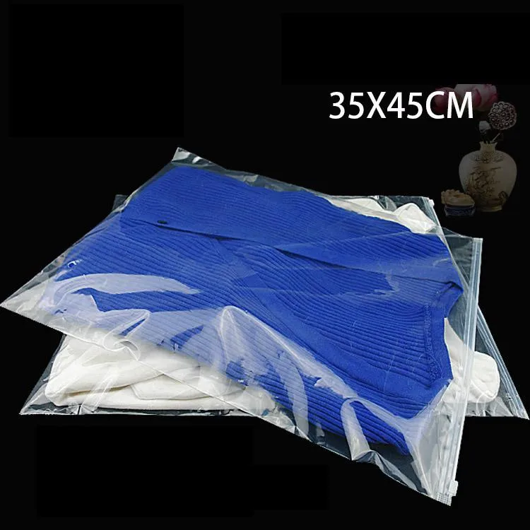 25pcs/lot 35*45cm Three styles ( Frosted/Clear ) PE plastic zipper bag