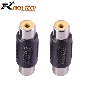 

100pcs/lot Straight RCA Female to Female Connector Dual RCA Jack Socket Audio Adapter Nickel Plated Wire Connector