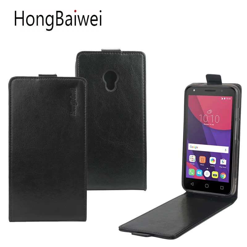 

HongBaiwei for Alcatel One Touch Pixi 4 5045X Case Vintage Vertical Flip Luxury Leather Magnetic Phone Case Cover