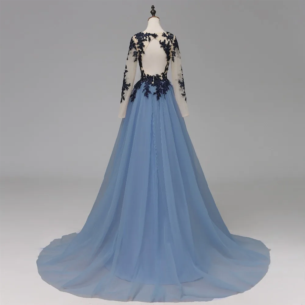 Floor-length Evening Dress Long Lace Tulle Elegant Party Gowns Evening Gowns Prom Dress Abendkleider Vestido Para Festa Longo