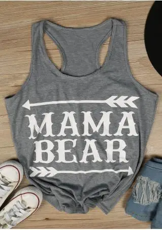 

Tank Tops Women Top Tee Mama Bear Arrow Letter Print Tank Tops Please leave a message after ordering, modify the color