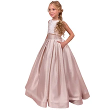 Детское платье из двух предметов для девочек праздничное платье для детей от 2 до 12 лет fantasia infantil para menina, Детские Длинные бальные платья платье для выпускного вечера для маленьких девочек