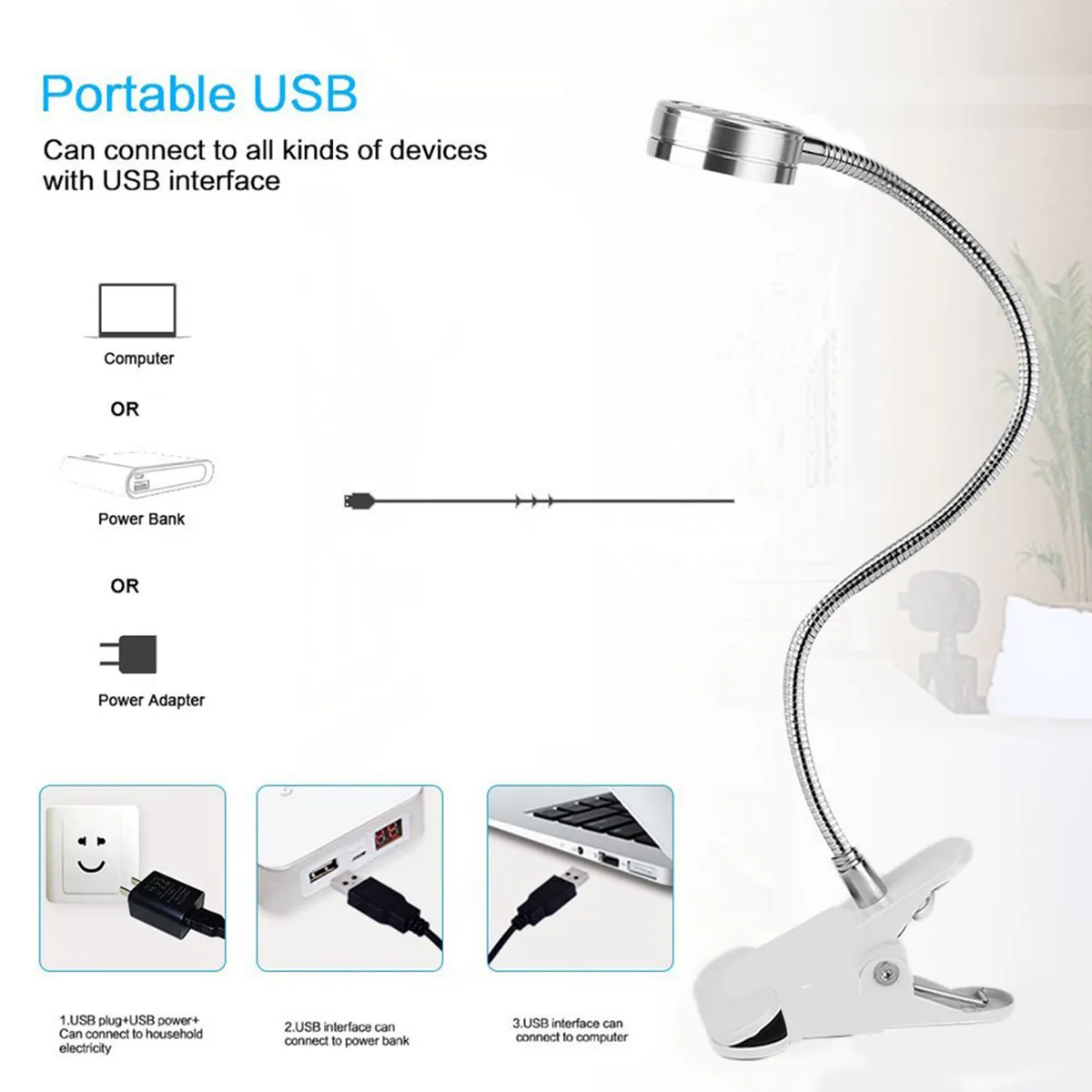 

Flexible Permanent Makeup Equipment LED Clip Portable Book Night Light Student Eye Protection Dormitory Metal Desk Table Lamp