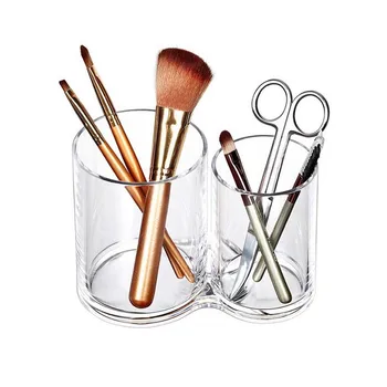 

Acrylic Makeup Organizer Transparent Desk Cosmetic Makeup Organiser Storage Box Lipstick Brush Holder Free Shipping