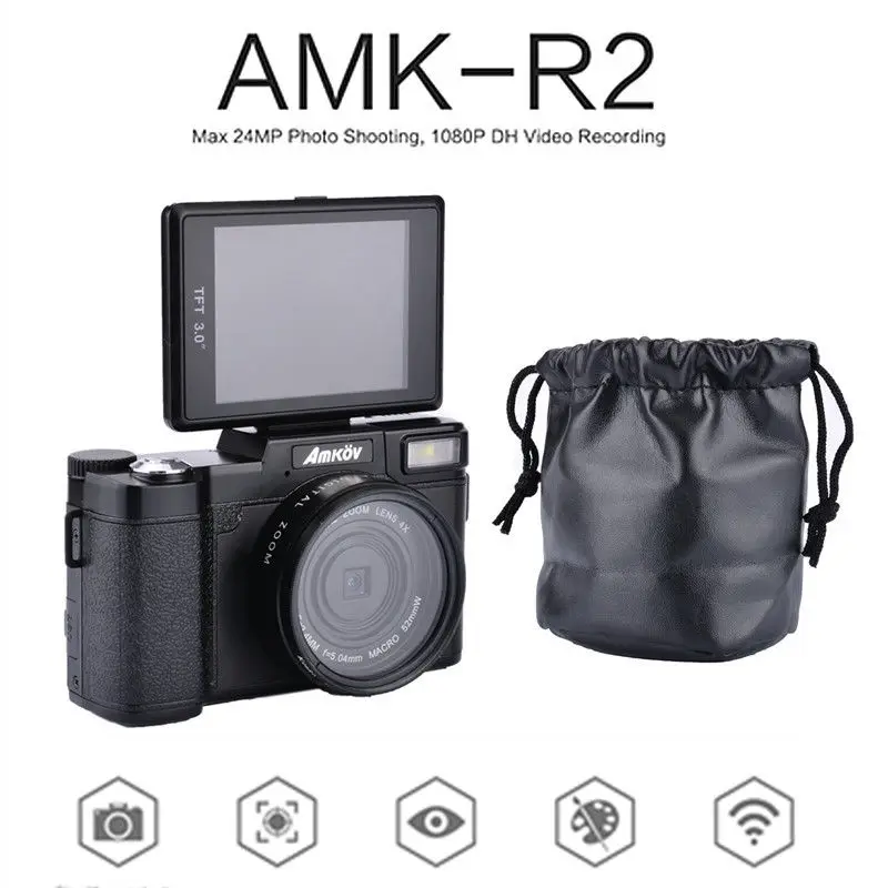 AMKOV 1080P AMK-R2 DSLR Cameras 24MP HD Digital Camera Camcorder 3.0\