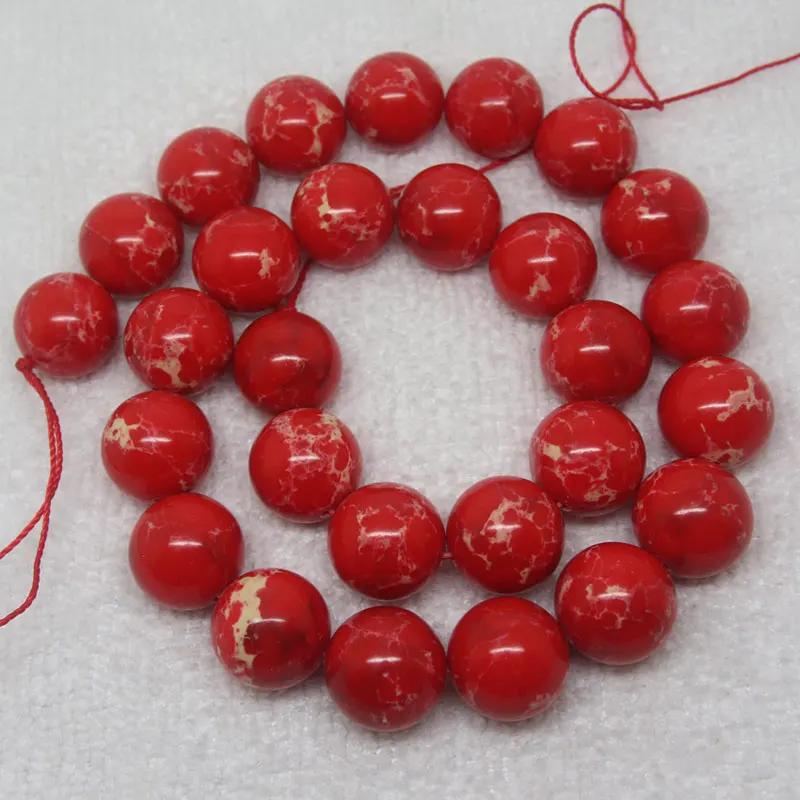 Mini. Order is $7! 6-14mm bright red Emperor imperial Jaspers Smooth Round DIY Spacer Beads 15" | Украшения и аксессуары