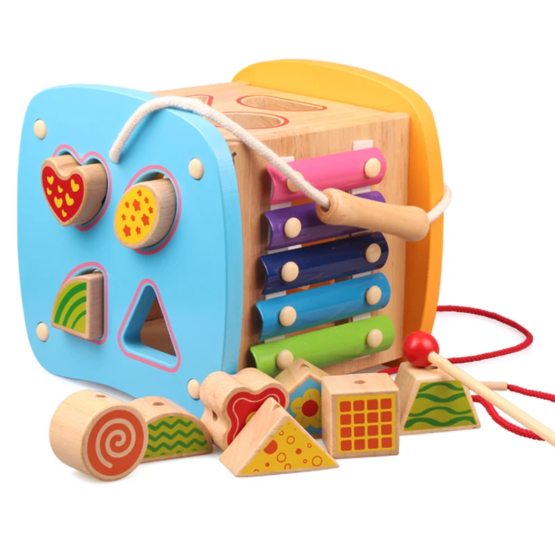 

Multi-function Shape Box Toy contains Xylophone Abacus Assembly building blocks Baby Early Head Start Training Montessori toys