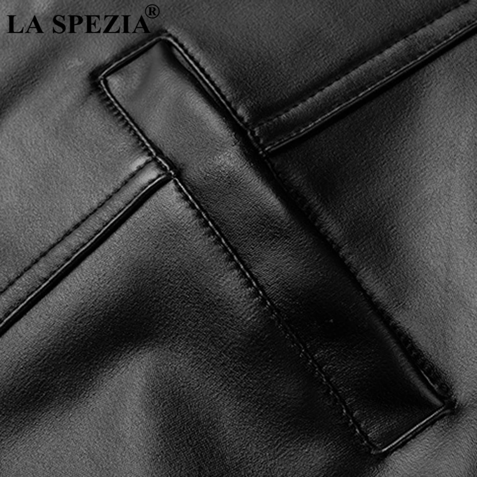 LA SPEZIA Black Leather Vest Men 5XL Winter Slim Fit Waistcoat Gentleman Genuine Sheepskin Leather Business Sleeveless Jackets LA SPEZIA Black Leather Vest Men 5XL Winter Slim Fit Waistcoat Gentleman Genuine Sheepskin Leather Business Sleeveless Jackets
