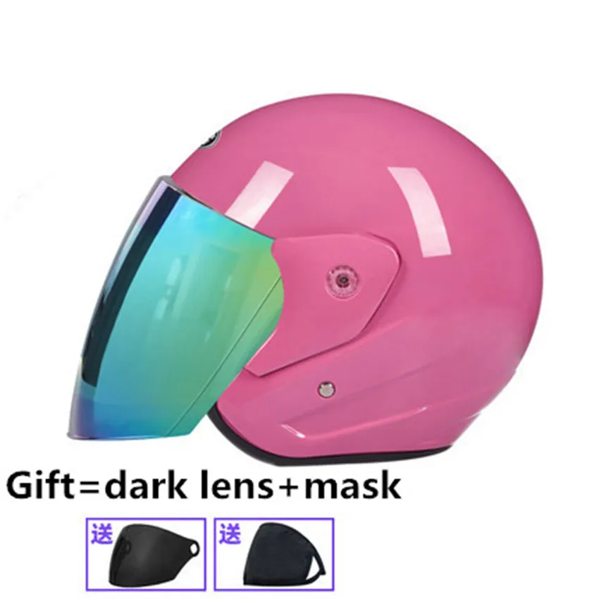 

Open Face Retro Helmet Lightweight - Matte Black Flora Motorcycle Scooter Open motobiker Helmet DOT Street Legal