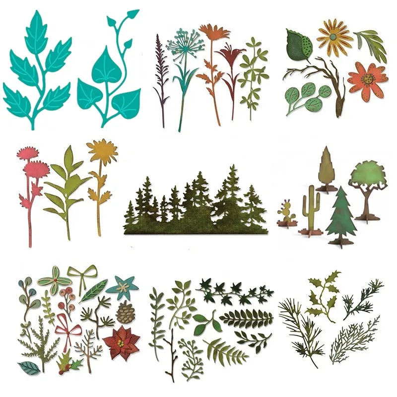 

Woodland Stems Leaves Flowers Set Metal Cutting Dies for DIY Scrapbooking Embossing Decorative Crafts Cards Making New 2019 Dies