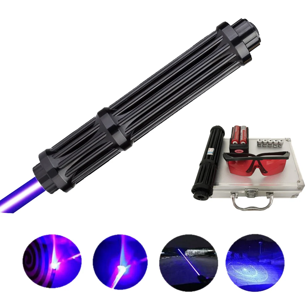 

Powerful Lengthen Burning Laser Torch 450nm 10000m Focusable Blue Laser sight Pointers Flashlight burn match candle lit cigarett