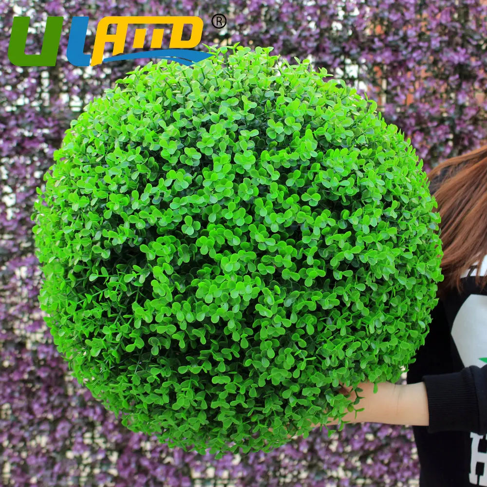 28CM Artificial Plastic Grass Kissing Ball Topiary Buxus Boxwood Ball Outdoor Indoor Decoration Garden Decor