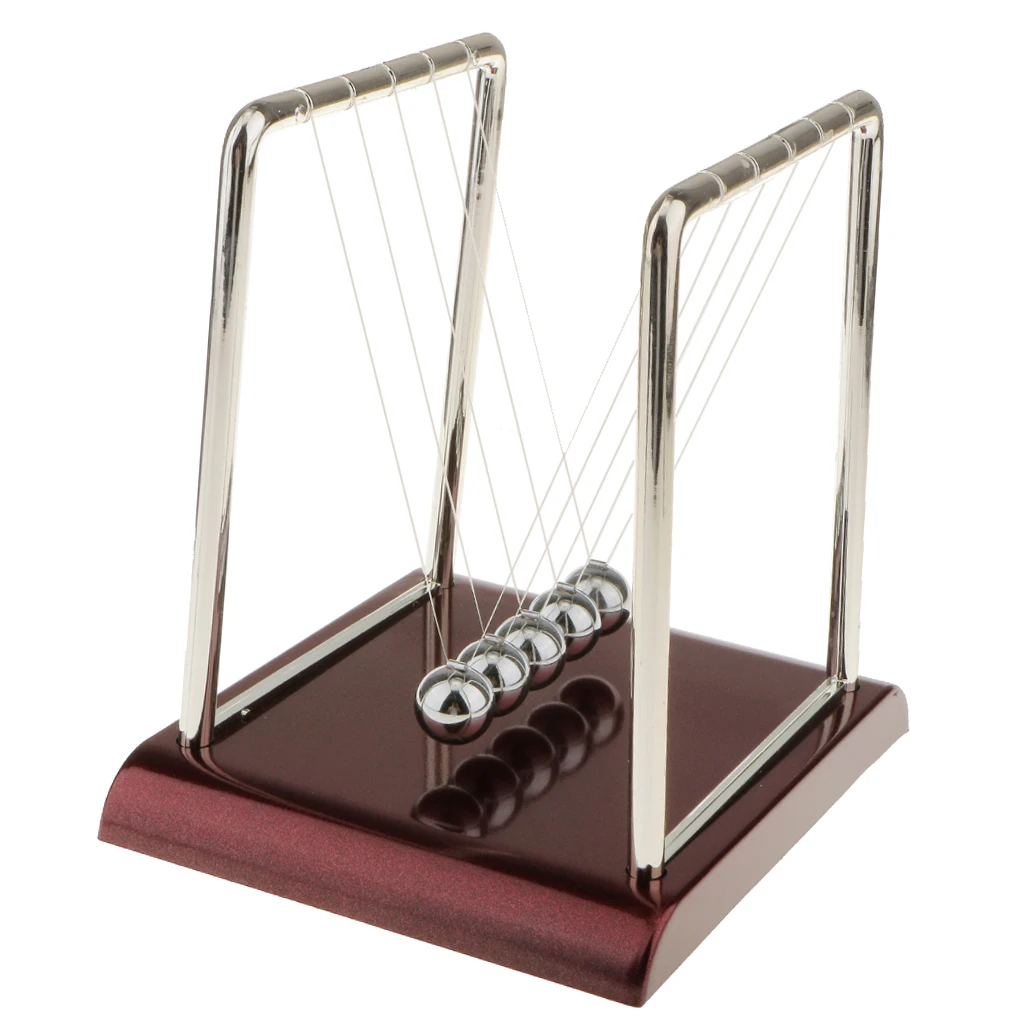 Plastic base and steel balls Newton Cradle Balance Ball Physics Science Pendulum Educational Toy Square for your kids-S