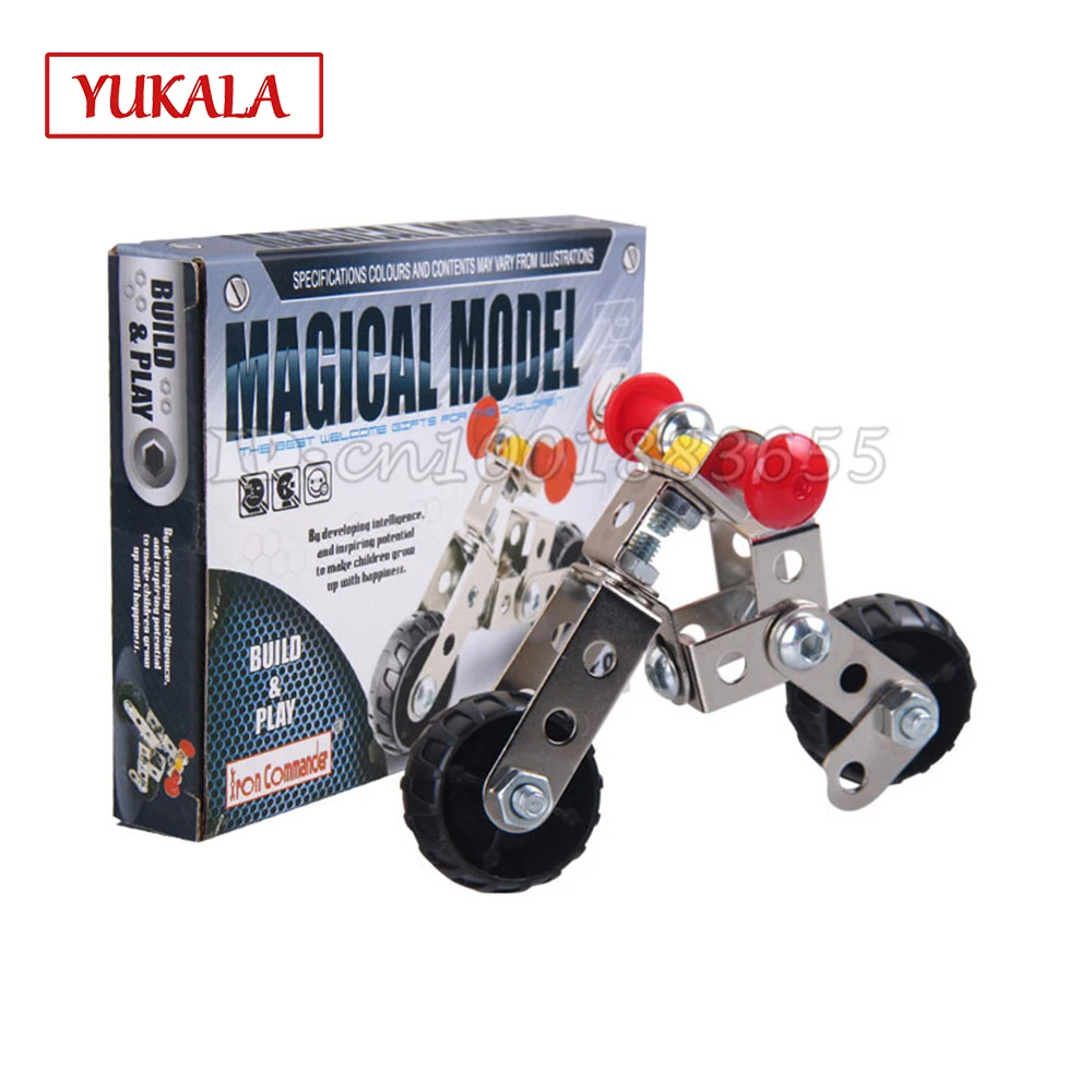 

Highquality Puzzle metal alloy assembled cars 816B-32 DIY handmade children's toys Removable remove the nut motorcycle car model