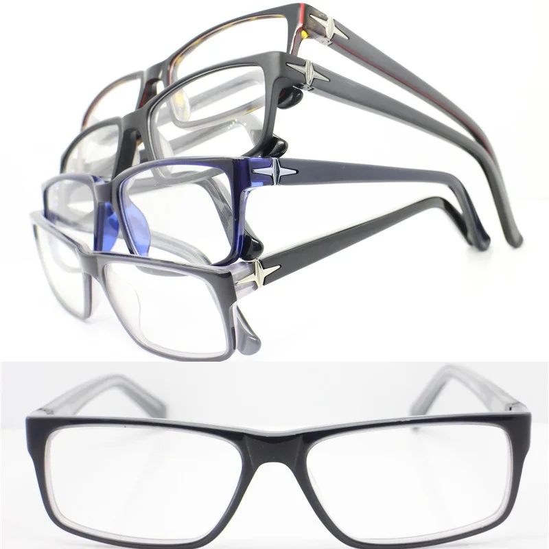Wholesale RB25463 rectangle acetate eyeglasses full rim commom hinge
