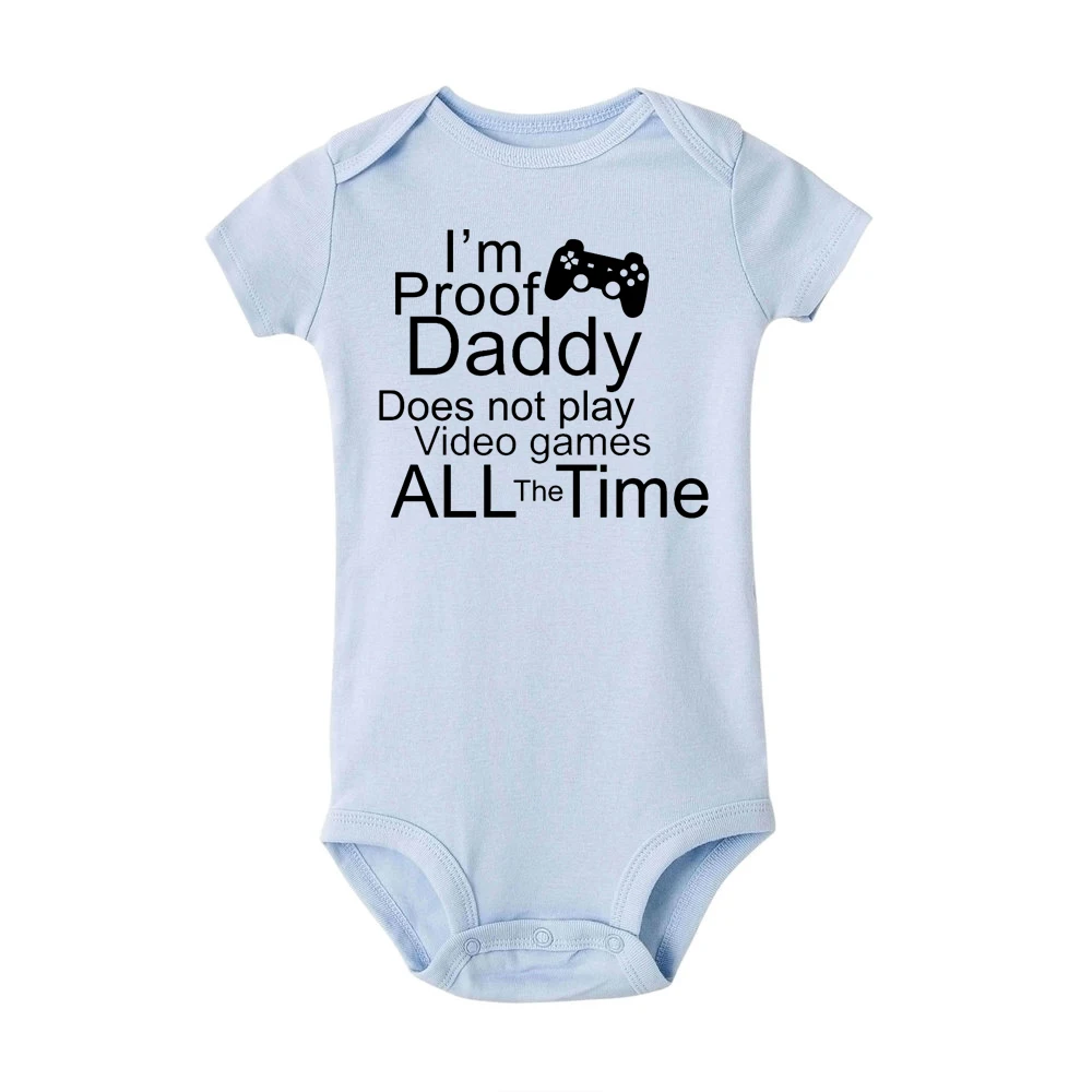 Боди с надписью «daddy play games» для новорожденных мальчиков, комбинезон с надписью для маленьких девочек, комбинезон, одежда для сна на возраст от 0 до 24 месяцев - Цвет: R156-SRPLB-