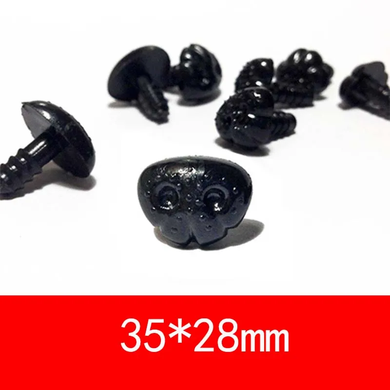 300x Negro Plástico Animal/Perro narices de seguridad para osos de peluche juguetes suaves Hazlo tú mismo 