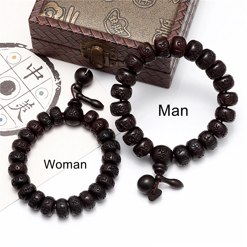 Этнический тибетский Будда браслет мужской женский молния деревянные молитвенные бусы медитация мужчины женщины наручные деревянные Йога браслет, бижутерия