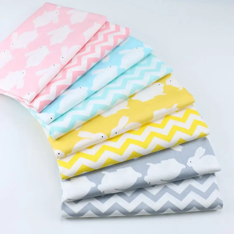 50x50cm Rabbit Wave DIY Handmade Material Tissus Cotton Fabrics Sewing Quilting Patchwork Printed Baby Cloth for Needlework | Дом и сад