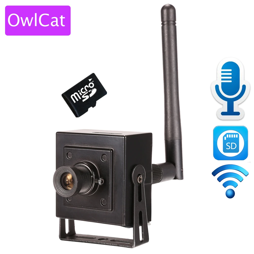 OwlCat Small Mini IP Camera Wifi HD 960p 720P Wireless CCTV Network Cam Microphone Audio SD Card P2P Support Android iPhone view camera : image OwlCat Small Mini IP Camera Wifi HD 960p 720P Wireless CCTV Network Cam Microphone Audio SD Card P2P Support Android iPhone view camera