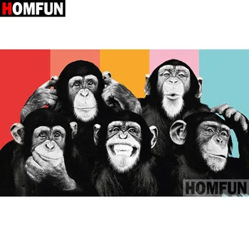 

HOMFUN Full Square/Round Drill 5D DIY Diamond Painting "Cartoon monkey" Embroidery Cross Stitch 5D Home Decor Gift A08784